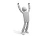 A simple illustration of a person expressing joy and making a fist pump