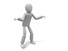 A simple illustration of a person in confusion with his hands outstretched