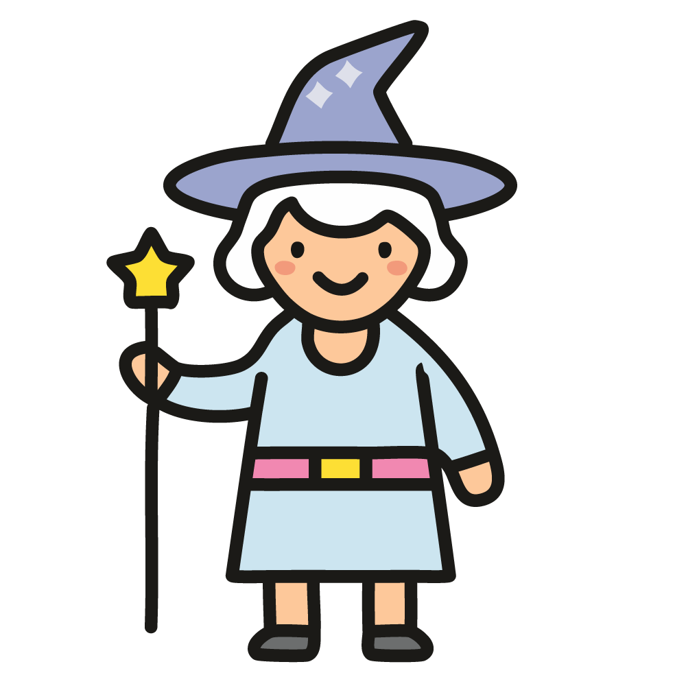 ハロウィンのかわいい魔女のアイコン、無料イラスト、背景透明