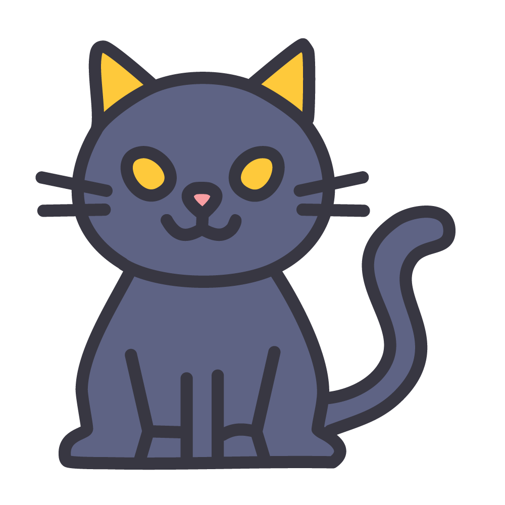 ハロウィンの黒猫のアイコン、無料イラスト、背景透明