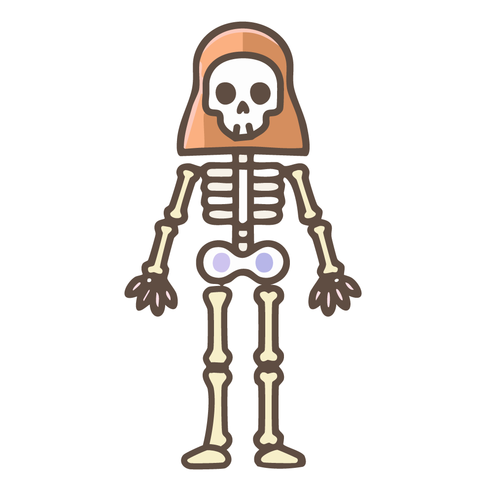 ハロウィンのガイコツのアイコン、無料イラスト、背景透明