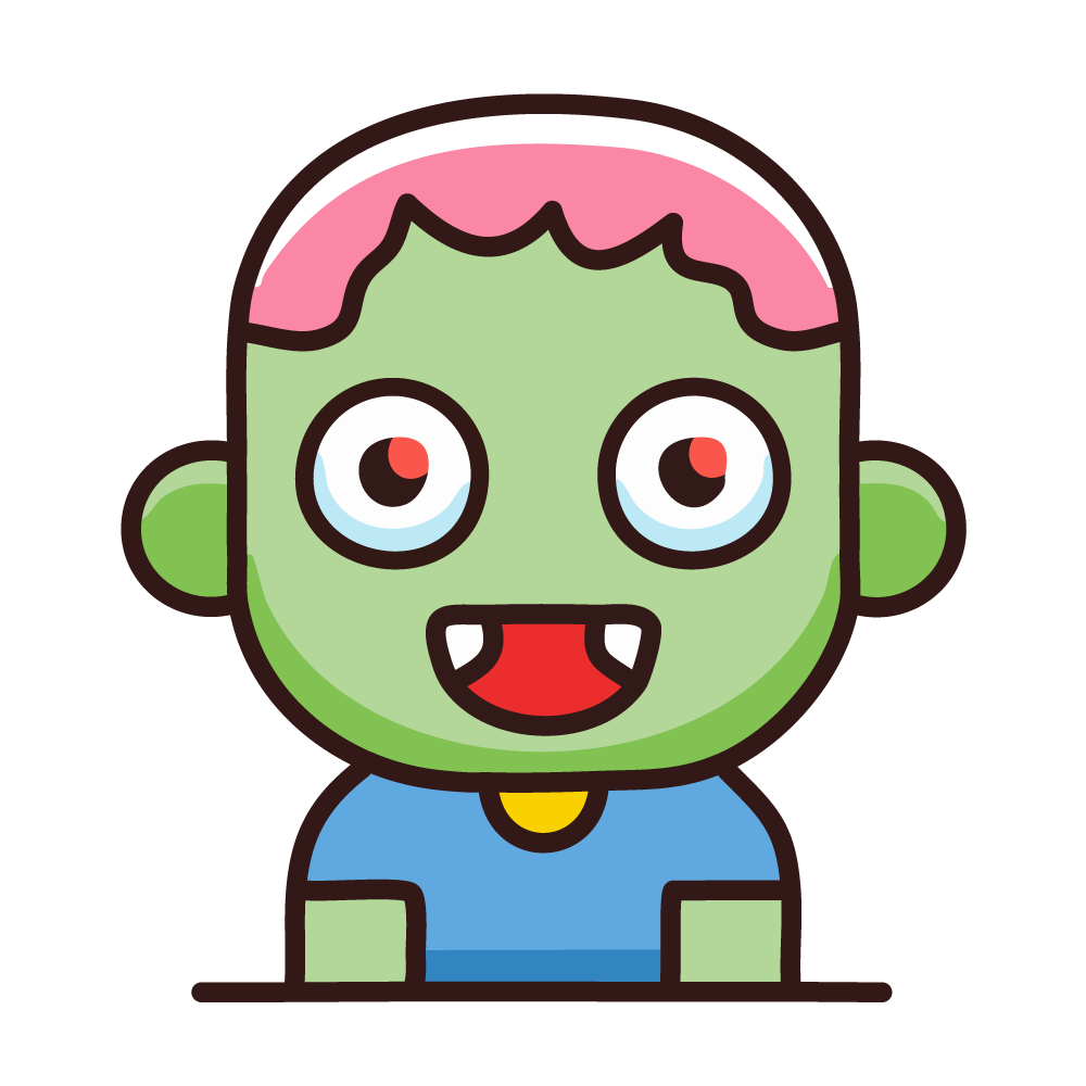 ハロウィンの子供ゾンビのアイコン、無料イラスト、背景透明
