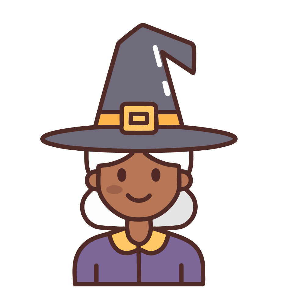ハロウィンの魔女のアイコン、無料イラスト、背景透明