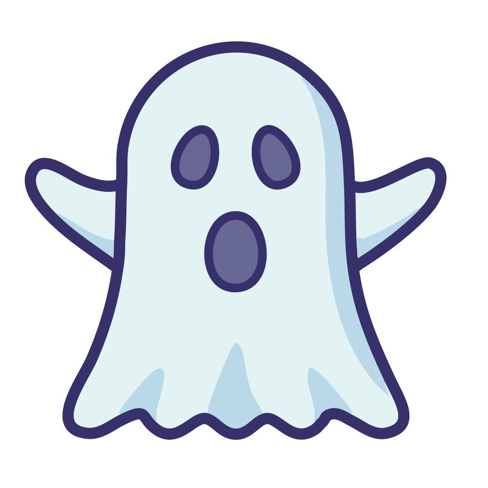 ハロウィンの全身おばけのアイコン、無料イラスト、背景透明
