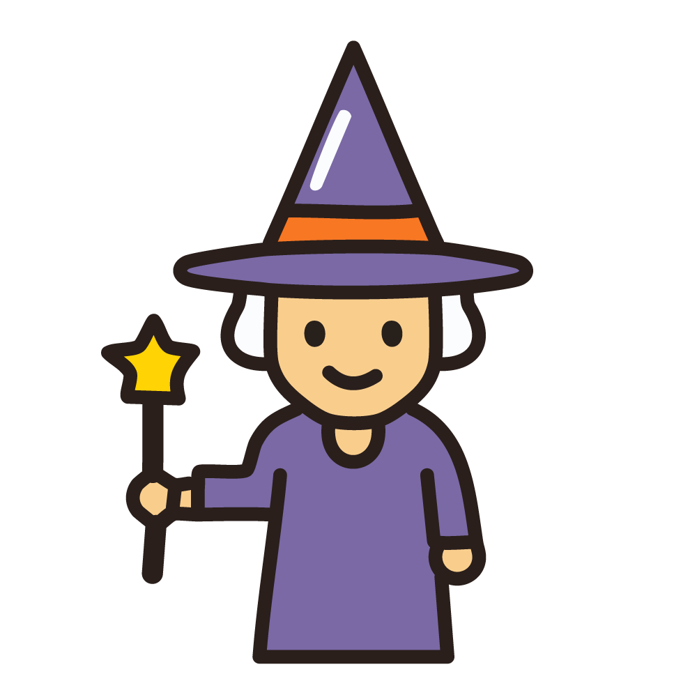 ハロウィンの全身魔女のアイコン、無料イラスト、背景透明