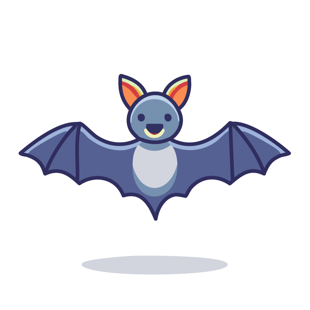 ハロウィンのかわいいコウモリ、無料イラスト、背景透明