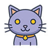 ハロウィンのかわいい猫のアイコン、無料イラスト、背景透明