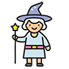 ハロウィンのかわいい魔女のアイコン、無料イラスト、背景透明