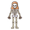 ハロウィンのガイコツのアイコン、無料イラスト、背景透明