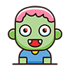ハロウィンの子供ゾンビのアイコン、無料イラスト、背景透明