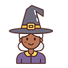 ハロウィンの魔女のアイコン、無料イラスト、背景透明