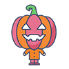 ハロウィンの全身ジャック・オー・ランタン、無料イラスト、背景透明