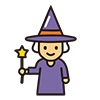 ハロウィンの全身魔女のアイコン、無料イラスト、背景透明