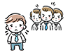 孤立している男性を冷たい視線で見る複数の男性のイラスト