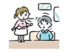 怒って男性を指差す女性のイラスト