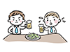 ビールを強要されて困惑する男性のイラスト