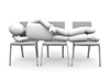 椅子で寝る人 | 3個の椅子 | 眠る - 人物イラスト｜無料素材