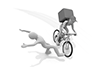 スピードを出した自転車。人とぶつかる。危険な自転車の運転。 - 無料イラスト素材｜デリバリーサービス関係 - 2,100×1,400ピクセル