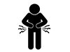 Abdominal pain-free pictograms | black and white illustrations