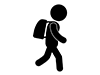 Elementary school students-Free pictograms | Black and white illustrations