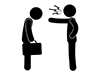My boss gets angry-free pictograms | black and white illustrations