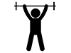Weightlifting-Free Pictograms | Black and White Illustrations