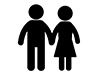Married couple-free pictogram | black and white illustration