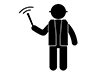 Traffic Guidance-Free Pictograms | Black and White Illustrations