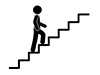 階段をのぼる - 無料ピクトグラム｜白黒イラスト