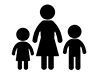 Single-mother families-Free pictograms | Black-and-white illustrations
