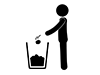Discard Garbage-Free Pictograms | Black and White Illustrations