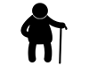 Grandmother-Free Pictogram | Black and White Illustrations