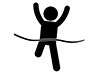 100 meters run-free pictogram | black and white illustration