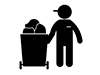 Garbage Collection-Free Pictograms | Black and White Illustrations