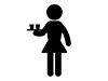 Waitress-Free Pictogram | Black and White Illustrations