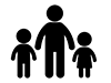 Single-parent family-free pictograms | black-and-white illustrations