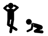 Please sit down on the ground | I have no ears to hear | Nasty people-Free pictograms | Black and white illustrations