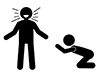 Mocking people's requests | Begging people | People seeking help-Free pictograms | Black and white illustrations