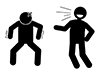 People who make fun of others | People who laugh out loud | Anger rises-Free pictograms | Black and white illustrations