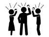 Cheers | Party People | Wine | Noisy-Free Pictograms | Black and White Illustrations