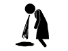 Woman vomiting | Overdrinking | Drunk-Free pictograms | Black and white illustrations