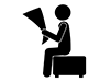 Newspaper readers | News | Flyer viewers-Free pictograms | Black and white illustrations