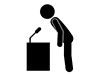 Give a Speech | Lecture | Press Conference-Free Pictograms | Black and White Illustrations