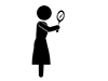 Check your appearance with a hand mirror | Nose hair check | Makeup-Free pictograms | Black and white illustrations