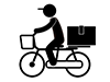 Delivering Goods | Postal Workers | Home Delivery-Free Pictograms | Black and White Illustrations