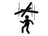 Things fall from the sky | Construction site | Dangers-Free pictograms | Black and white illustrations