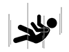 Pushed by a person and fall | An incident occurs | Danger --Free pictogram | Black and white illustration