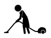 Vacuuming-Free Pictograms | Black and White Illustrations