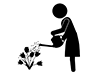 Flowers / Watering-Free Pictograms | Black and White Illustrations