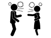 Marital quarrel-free pictogram | black and white illustration